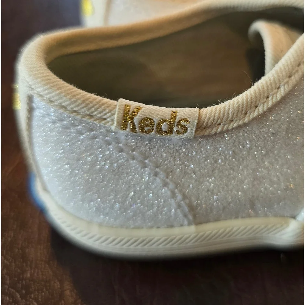 Keds x Kate Spade Kids Champion Glitter Sneakers Cream Gold Size 6M